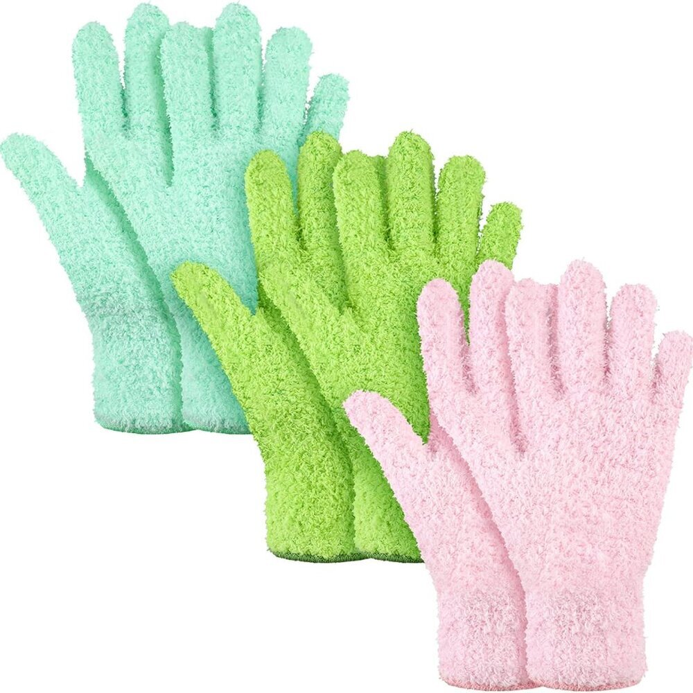 3 Pairs Microfiber Plant Dusting Gloves Leaf Cleaning Gloves for Indoor Plants,